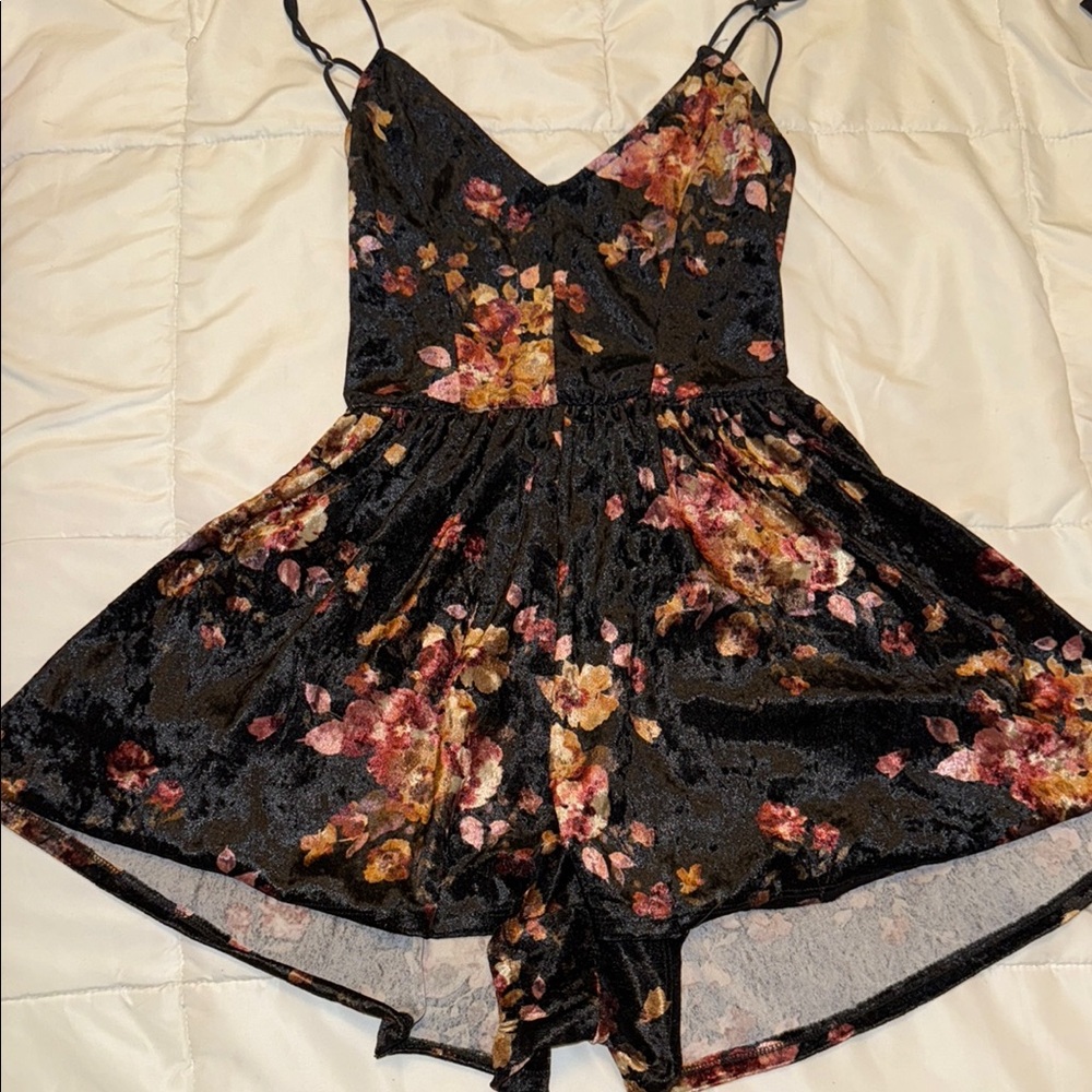 Floral Velvet Romper